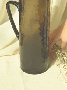 Glass Pitcher|Hammered |Brown