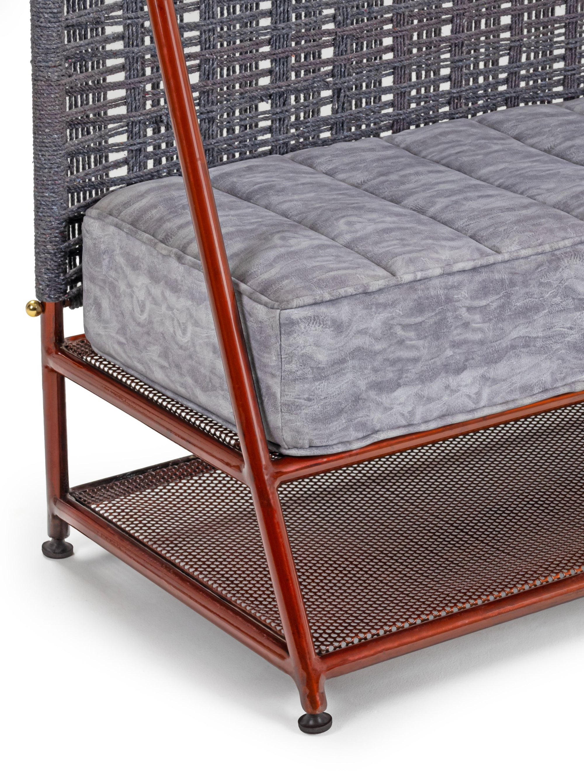 Brass M.S and fabric Bunaai Bench