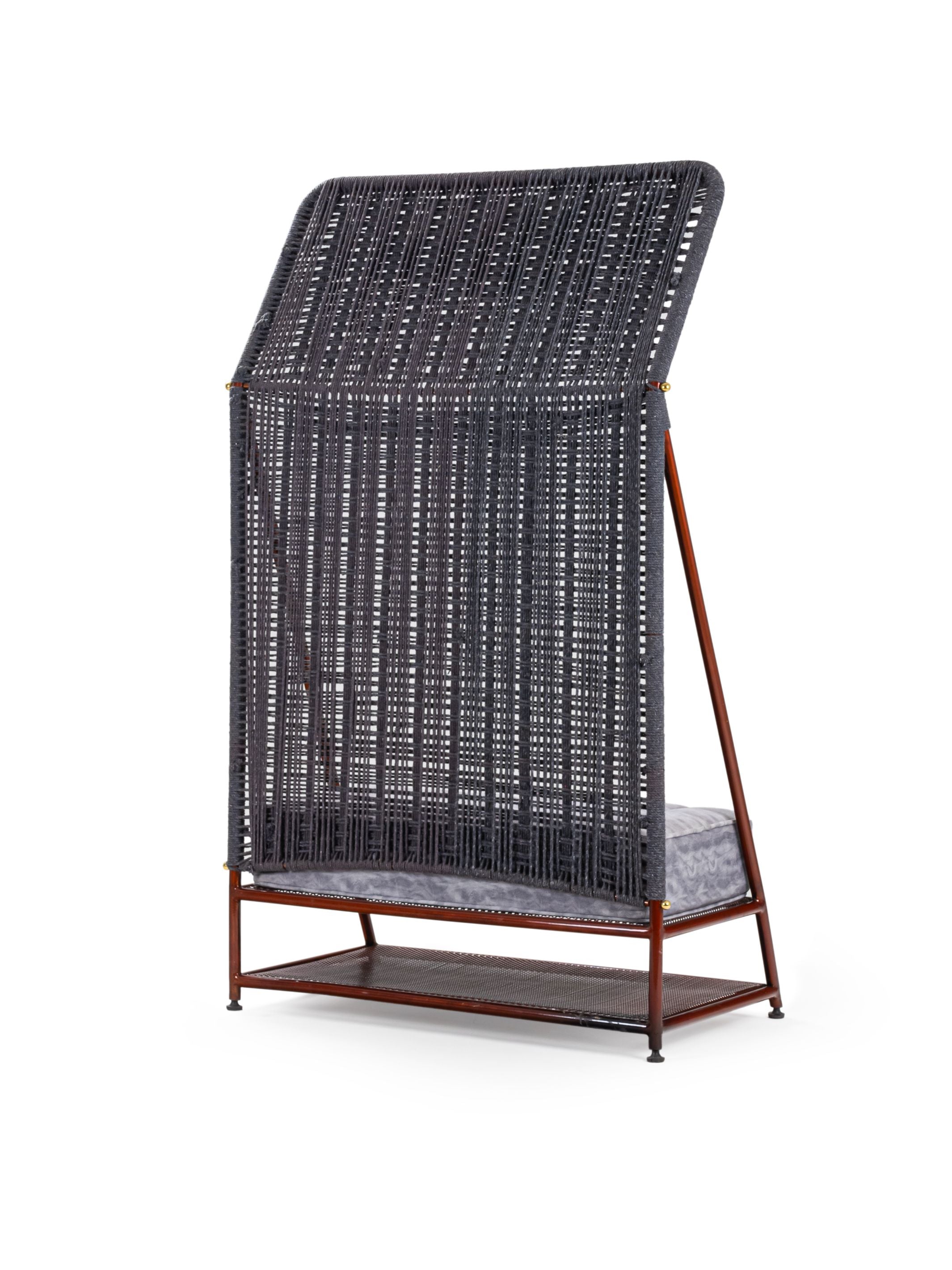 Brass M.S and fabric Bunaai Bench