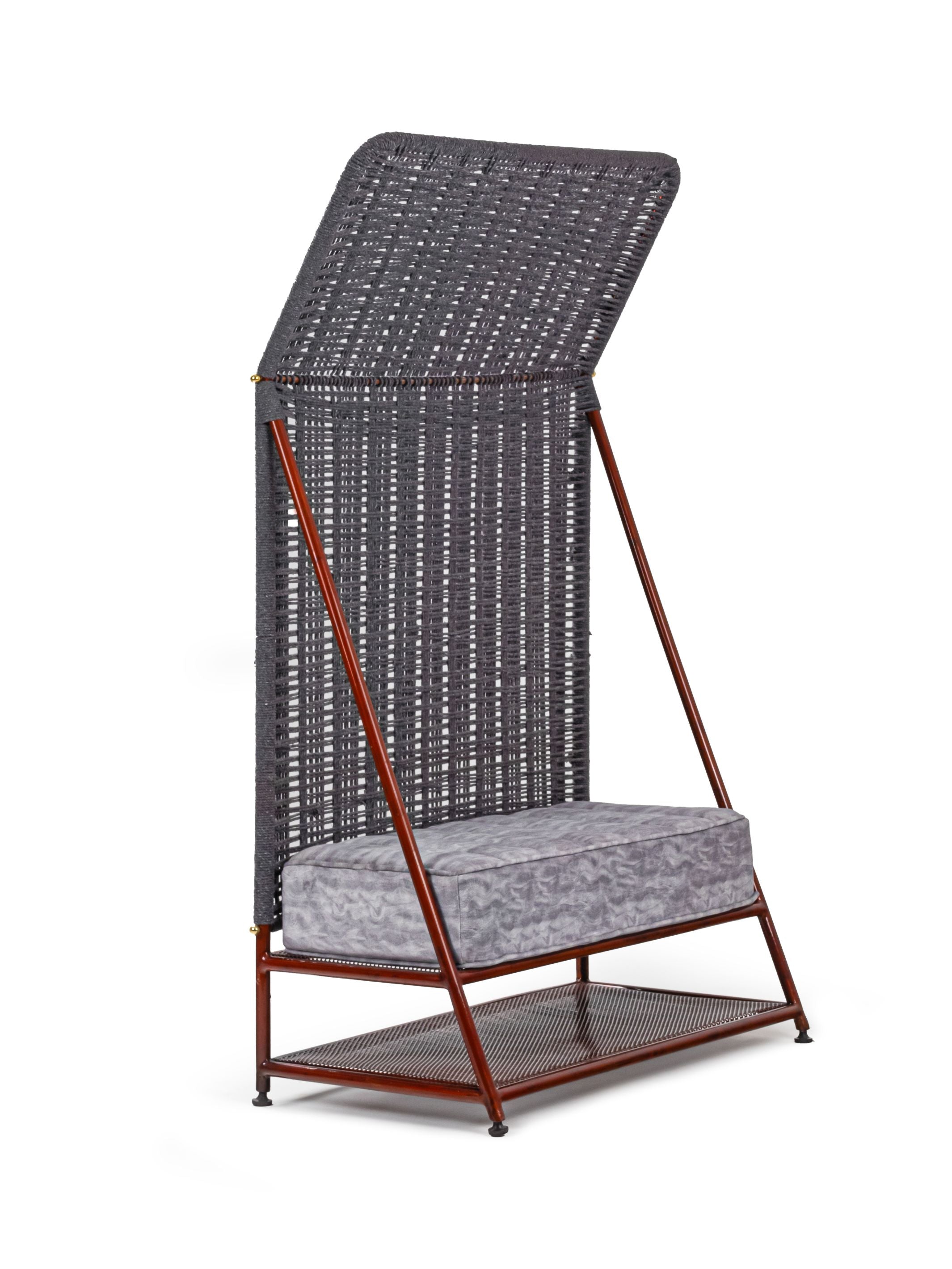 Brass M.S and fabric Bunaai Bench