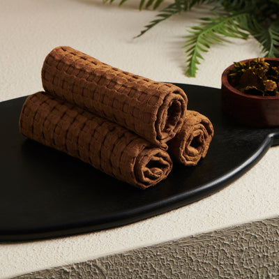 Burlap | Cotton Bamboo | Waffle | Face Towels - Set of 2