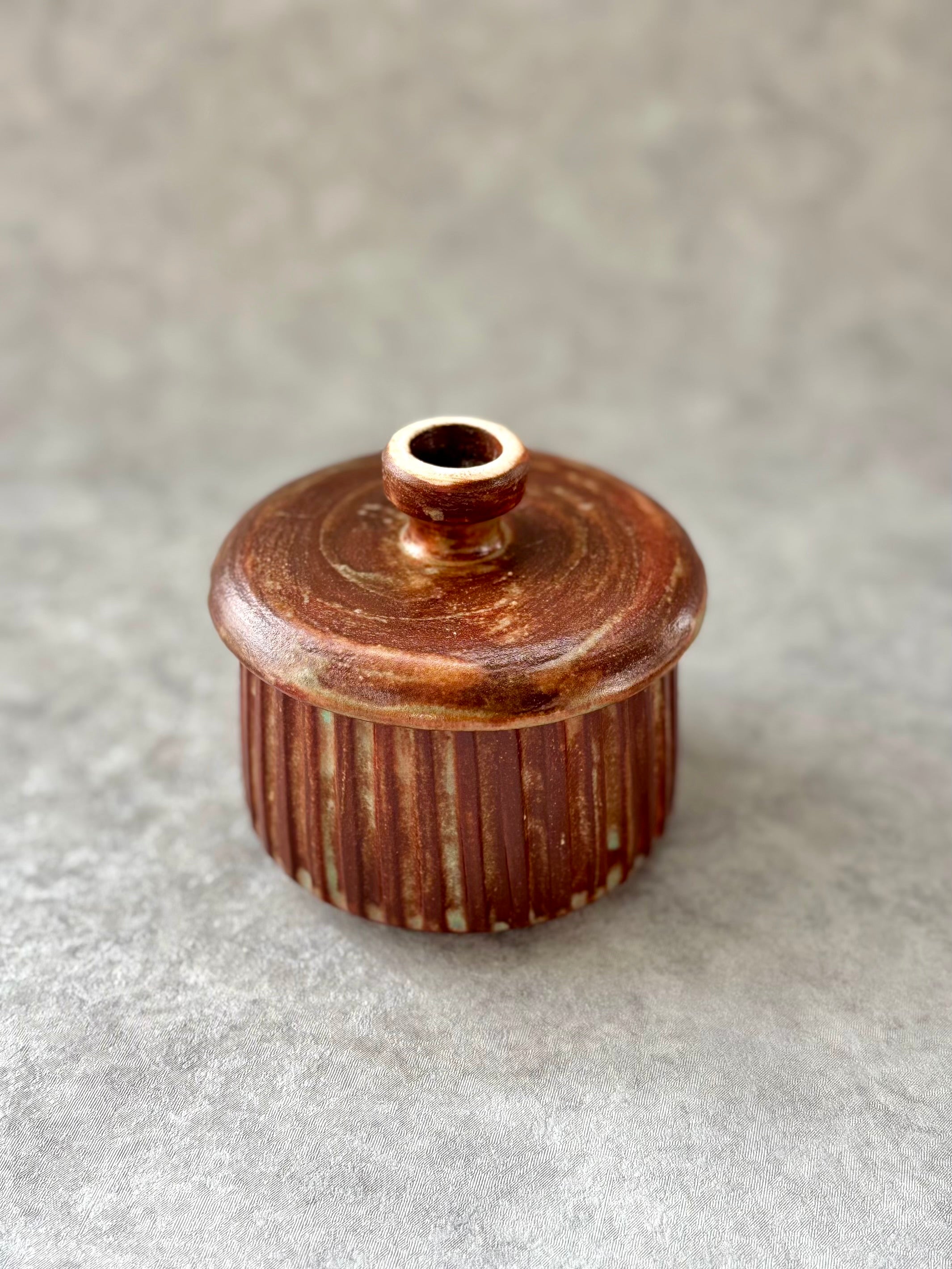 Brick and Moss Butter Crock