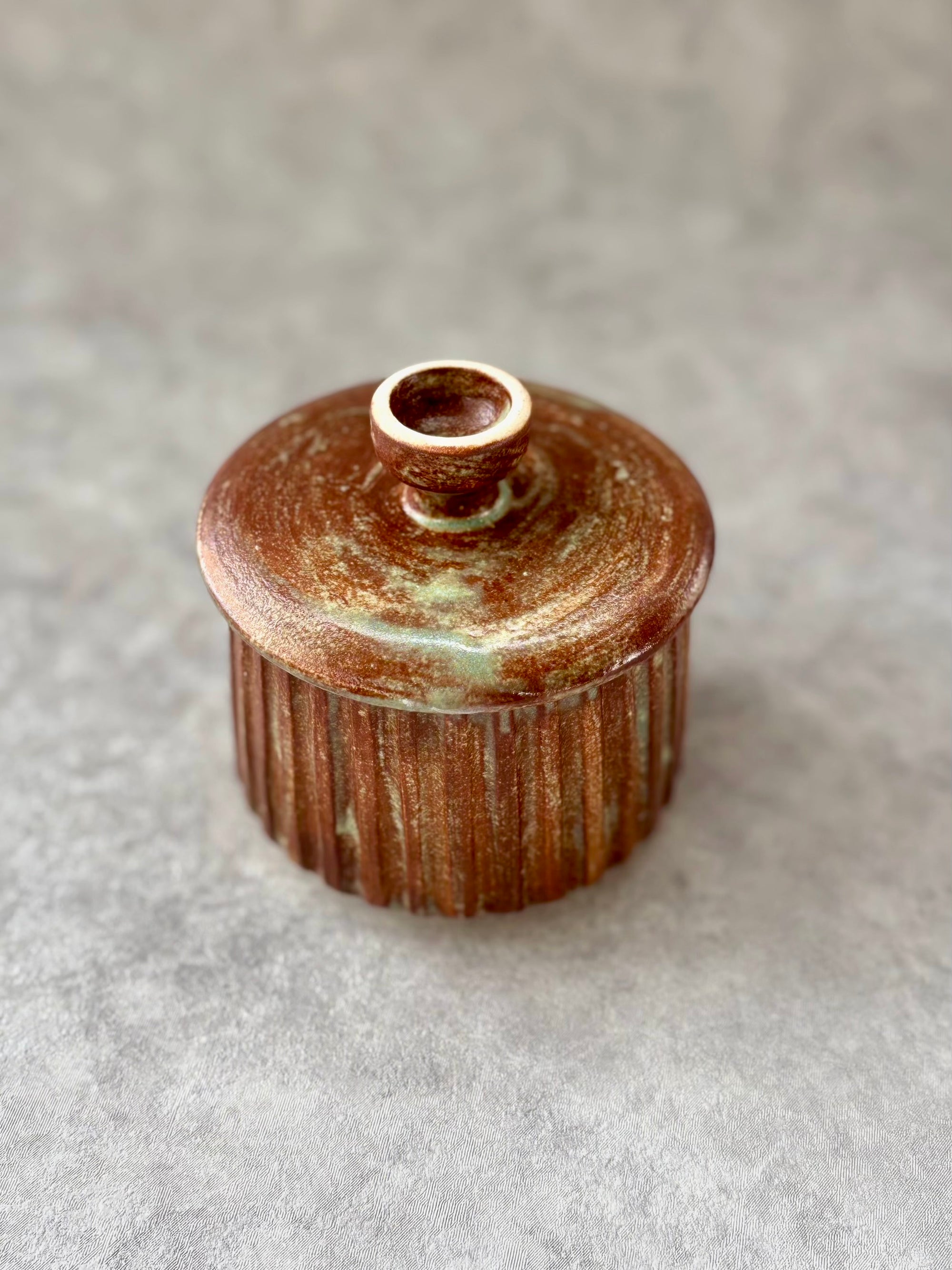 Brick and Moss Butter Crock