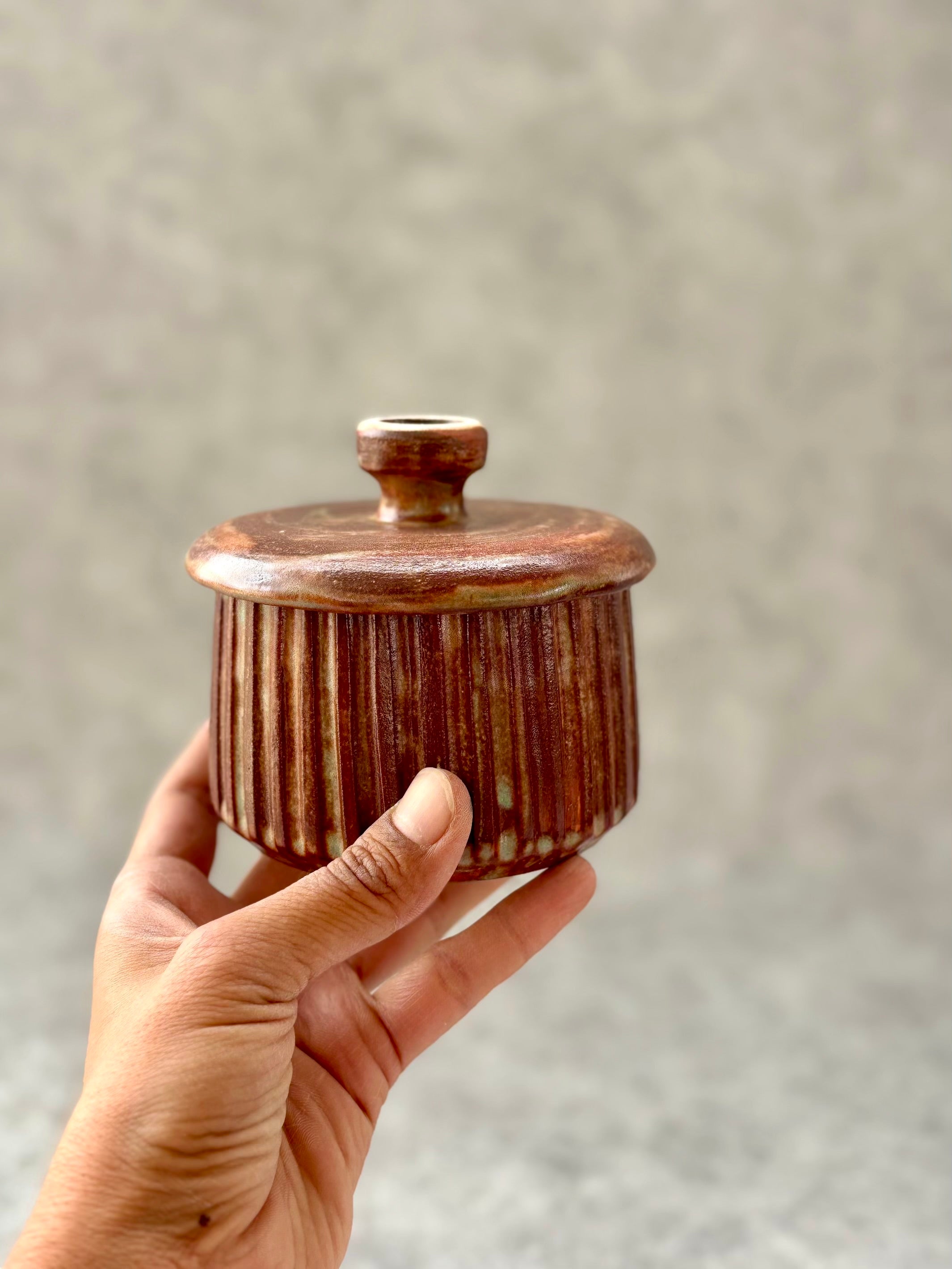 Brick and Moss Butter Crock