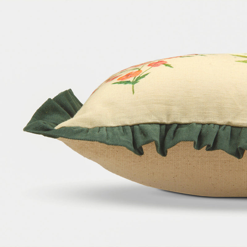 Fiora Ivory Linen Oblong Cushion Cover