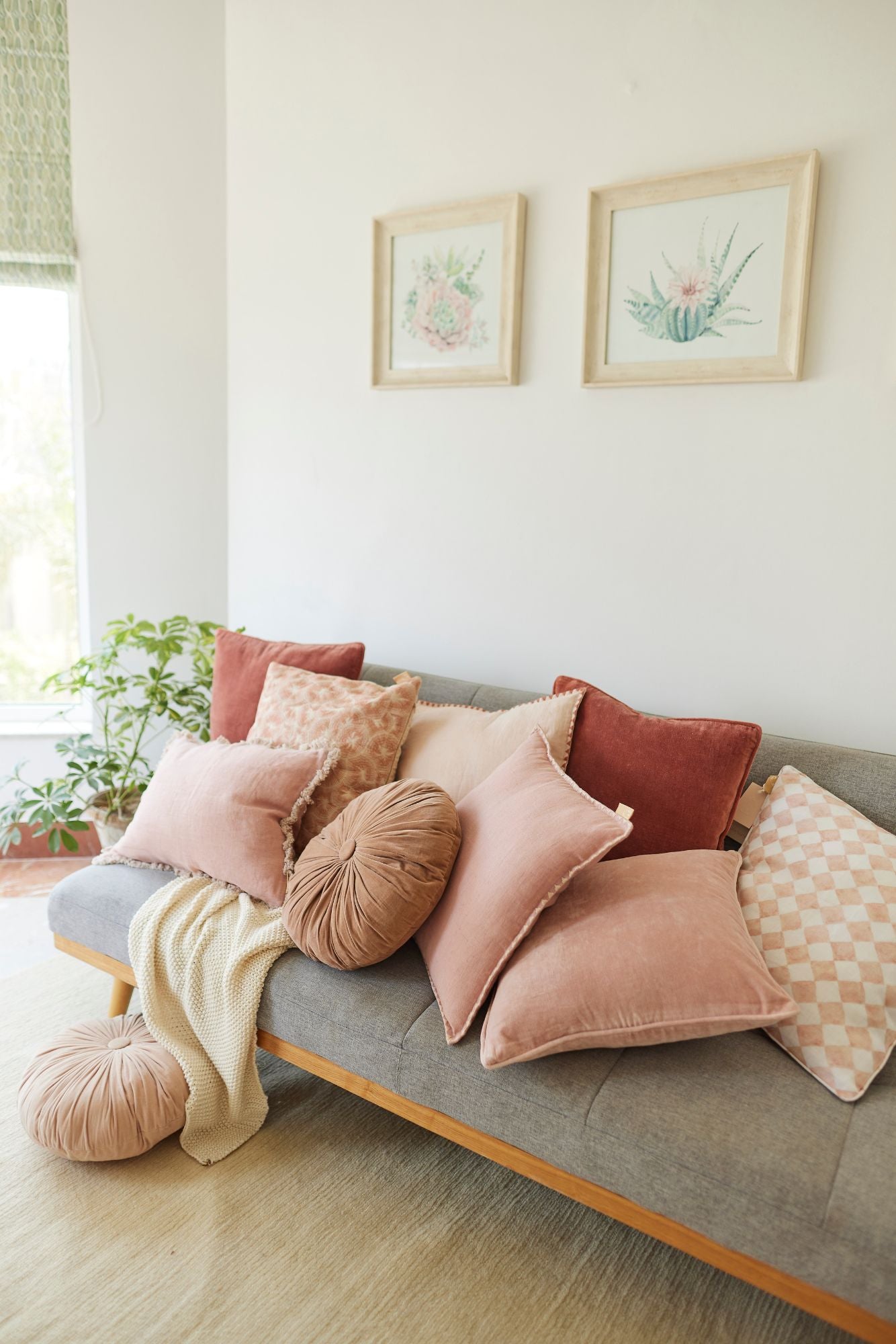 Soft Pink Velvet Cushion Cover