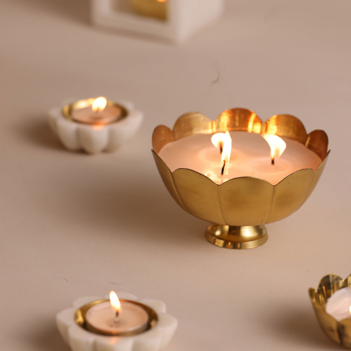 Mini Brass Candle Urli