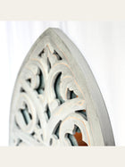 Carved Wooden Arch Wall Mirror Grey