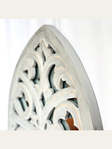 Carved Wooden Arch Wall Mirror Grey
