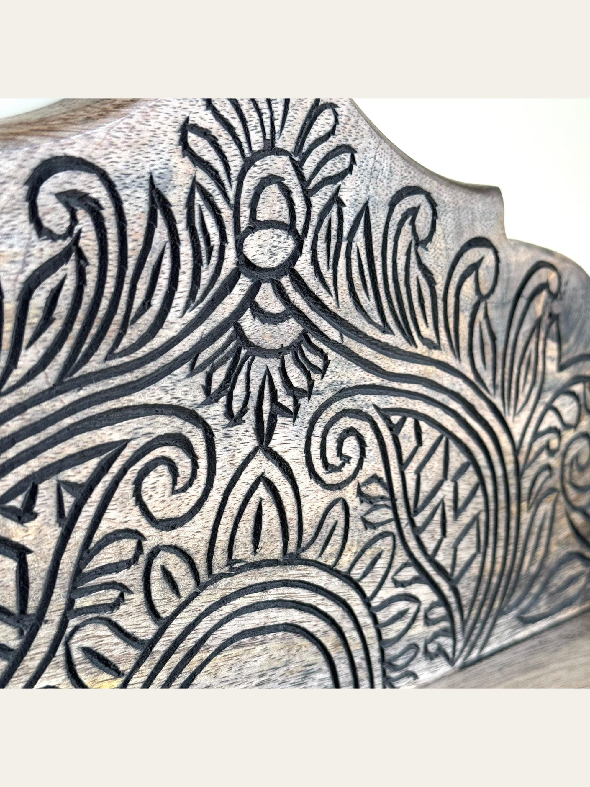 Carved Wooden Arch Wall Shelf