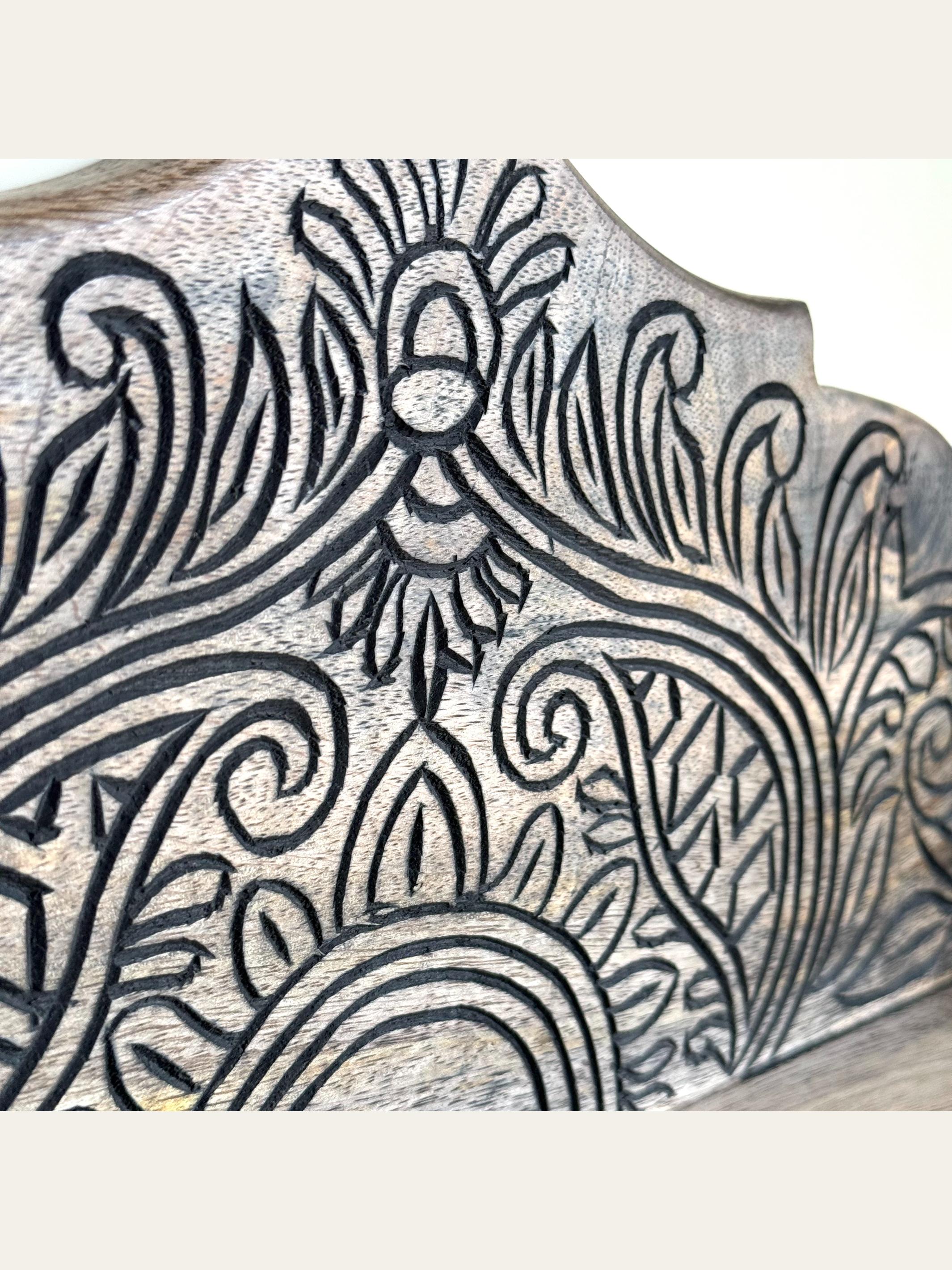 Carved Wooden Arch Wall Shelf