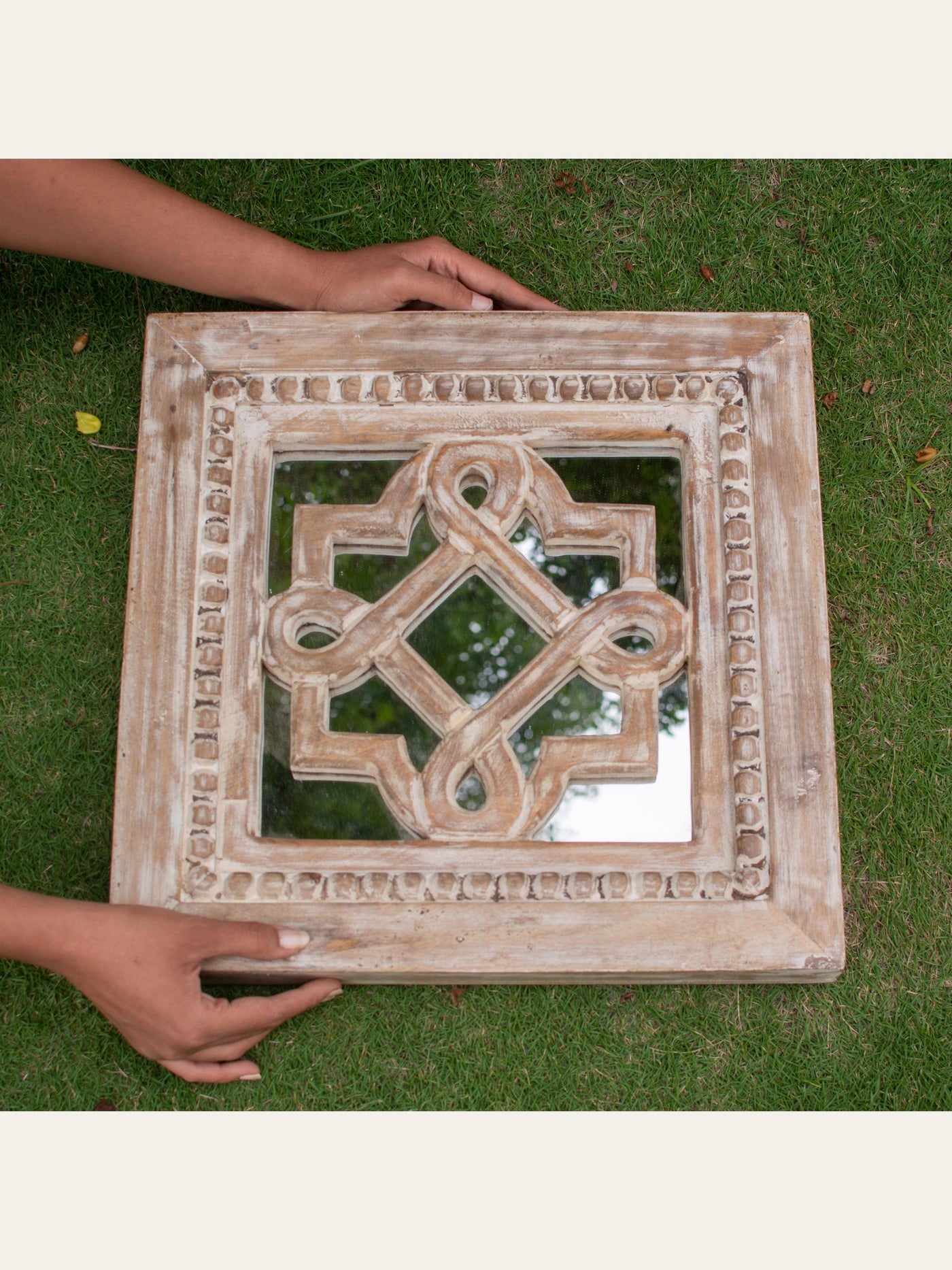 Carved Wooden Jaali Mirror