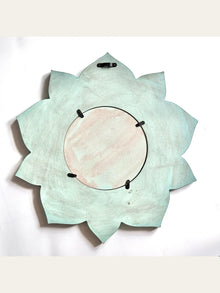 Carved Wooden Lotus Wall Mirror