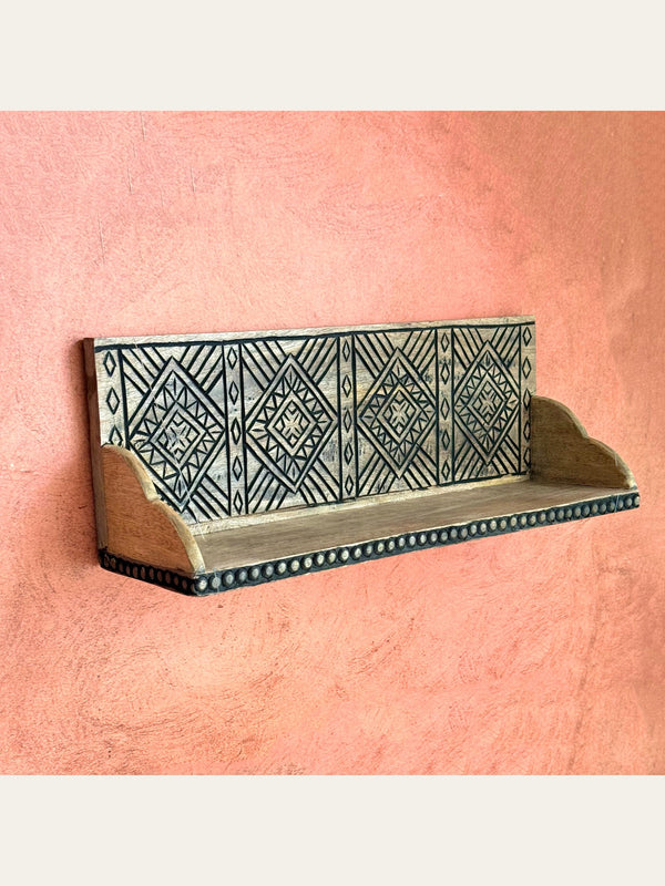 Carved Wooden Wall Shelf