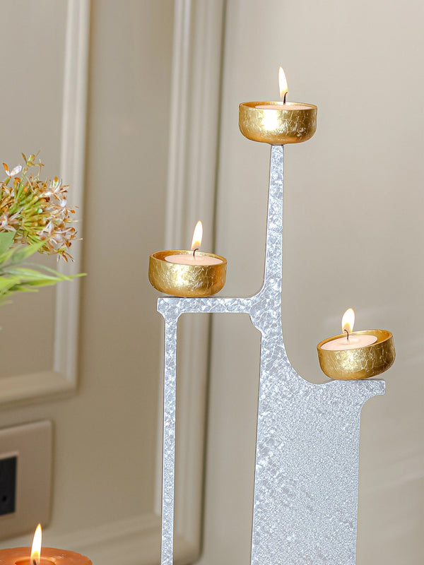 Celestial Silver Candle Stand