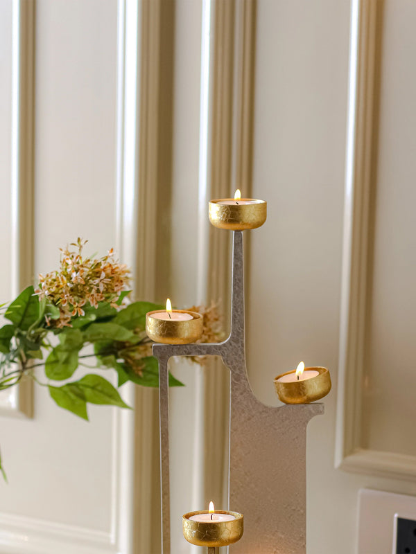 Celestial Silver Candle Stand