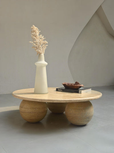 Ceres Travertine Sphere Coffee Table