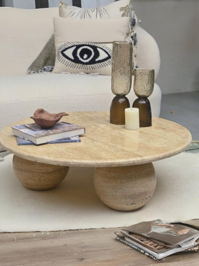 Ceres Travertine Sphere Coffee Table