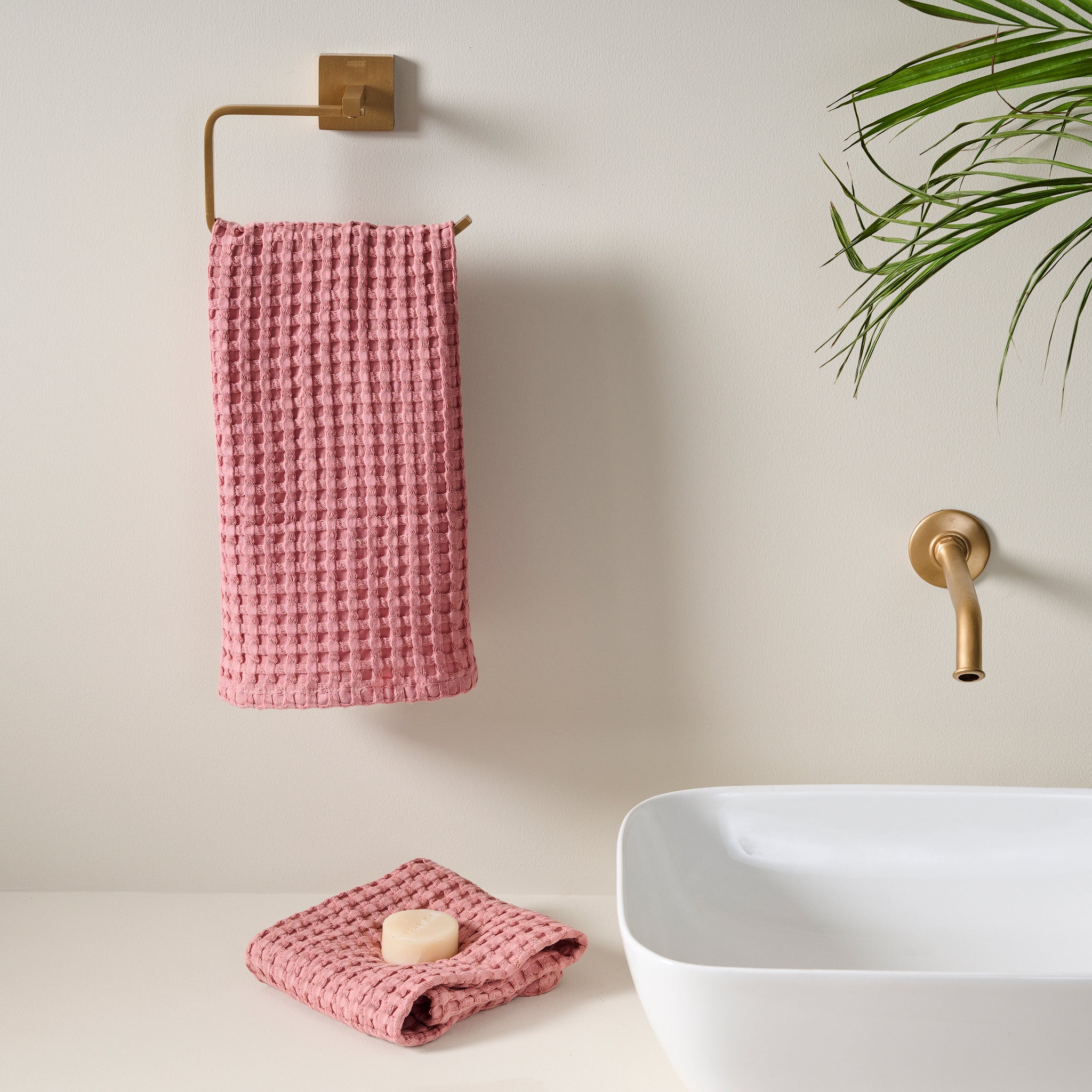 Chalk | Cotton | Waffle | Hand Towel - Product Image 