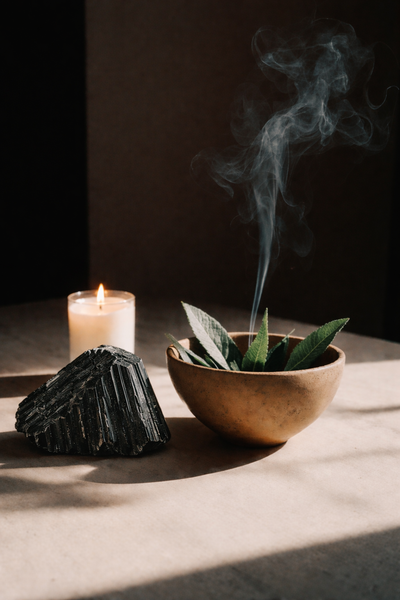 Evil Eye Protection Black Tourmaline Cluster