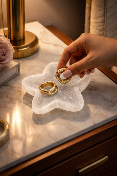 Selenite Star Table Organizer for Luxury Desk & Spiritual Decor