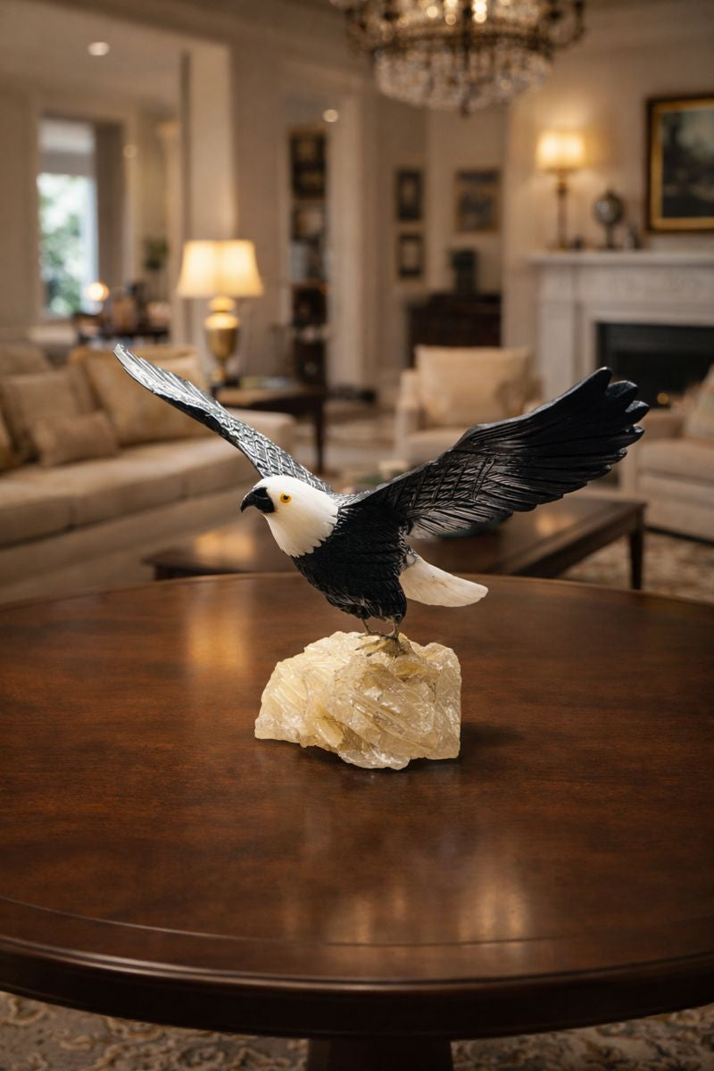 Gemstone Bird Statue