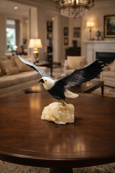 Gemstone Bird Statue