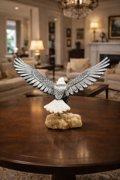 Gemstone Bird Statue