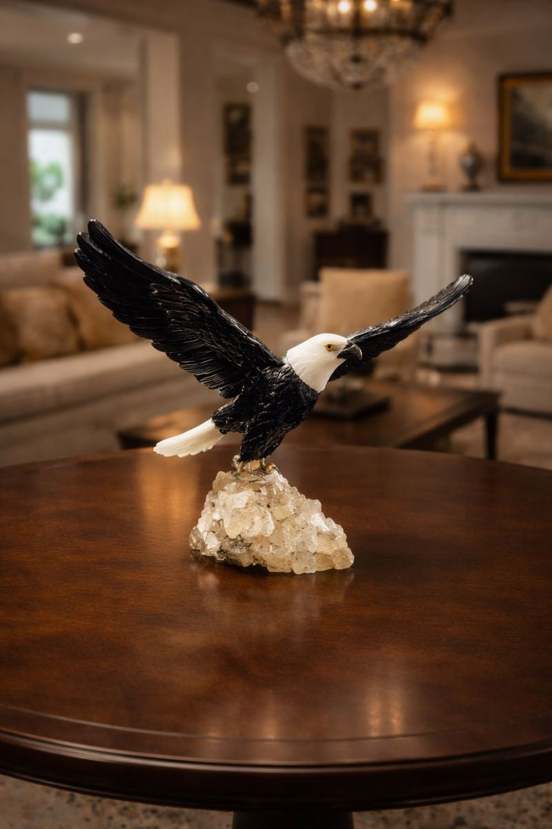 Gemstone Bird Statue