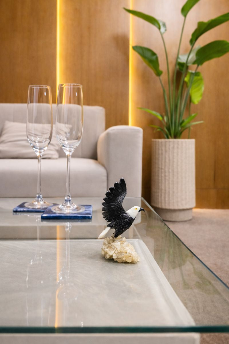 Gemstone Bird Statue