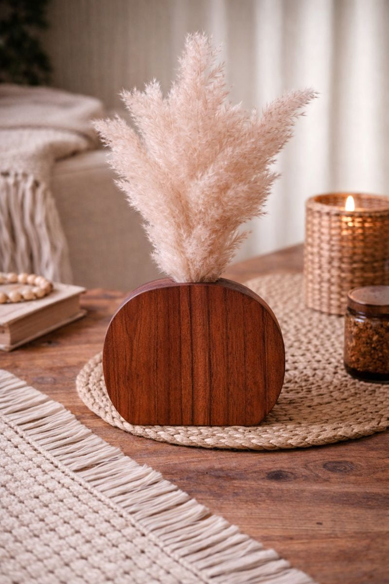 Wooden Vase - Natural Minimal Décor Accent