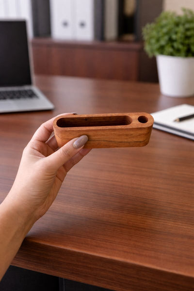 Wooden Pen Stand - Minimal Desk Utility Organizer
