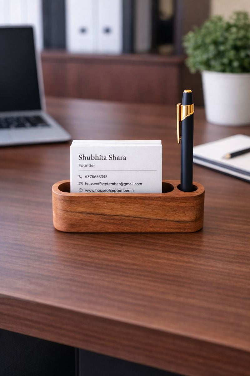 Wooden Pen Stand - Minimal Desk Utility Organizer
