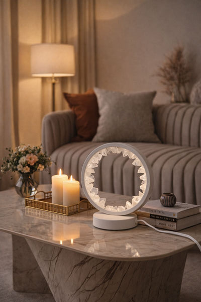 White Quartz Crystal Lamp