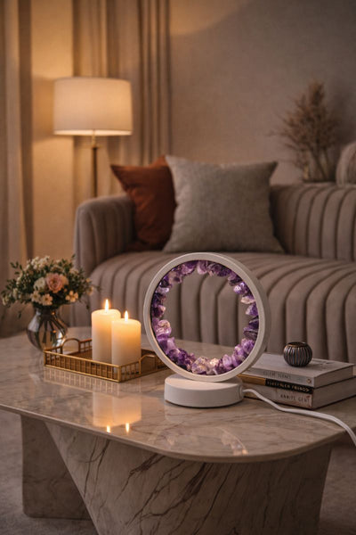 Amethyst Gemstone Crytsal Lamp