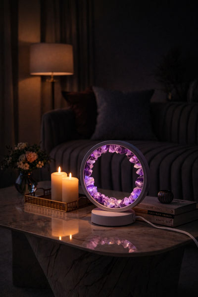 Amethyst Gemstone Crytsal Lamp