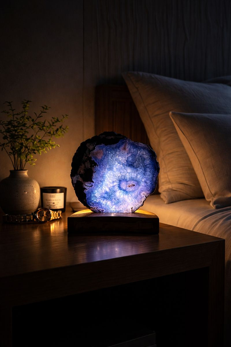 Natural Agate Gemstone Lamp - Luxury Healing Crystal Décor