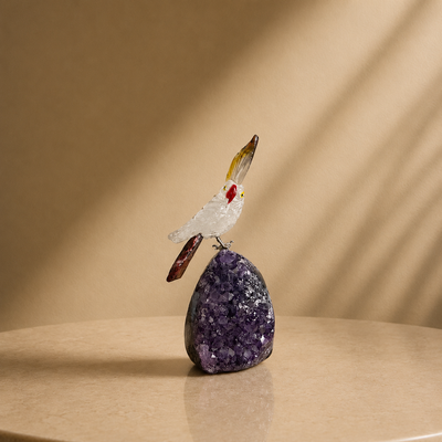 Semi-Precious Gemstone Bird Sculpture