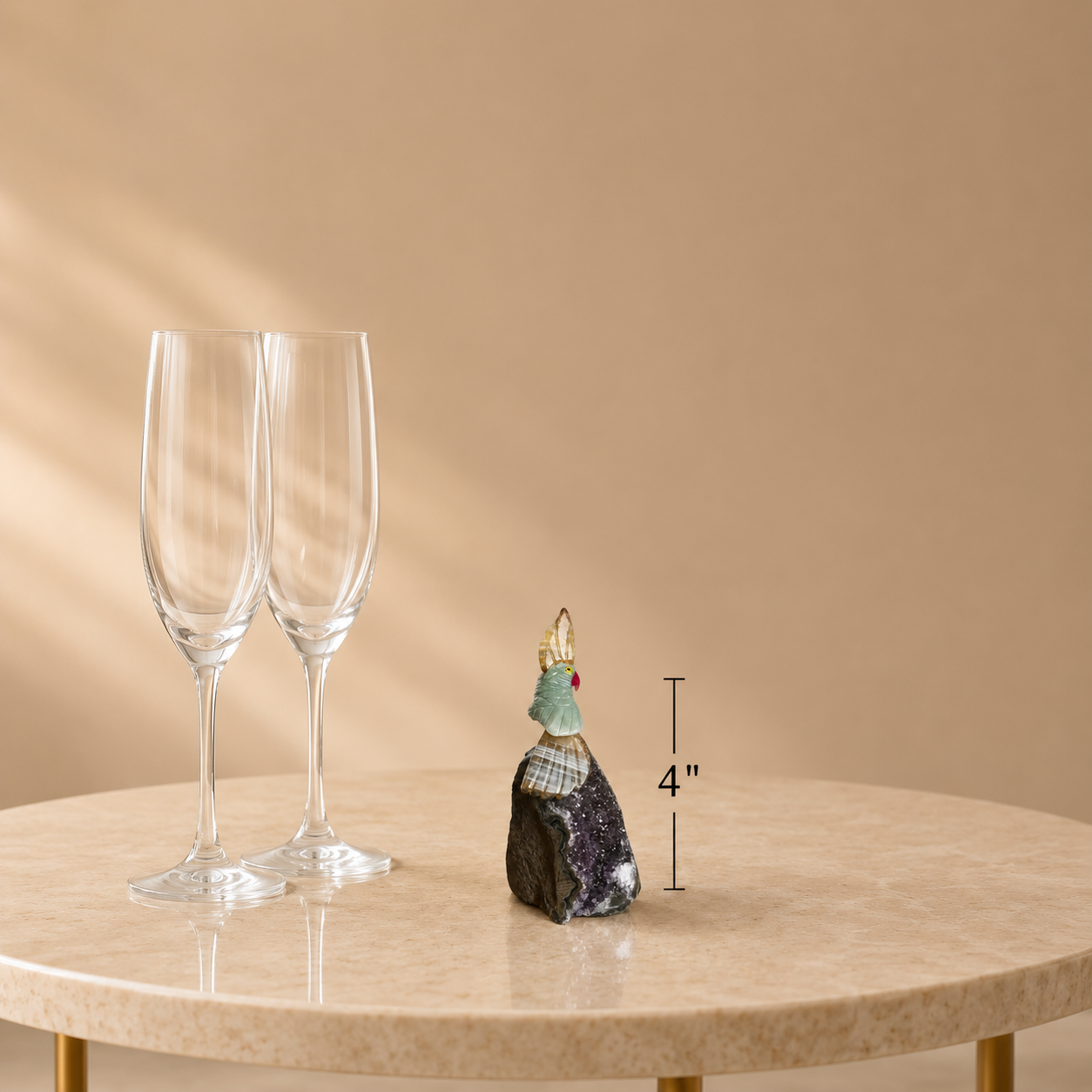 Gemstone Bird sculpture décor