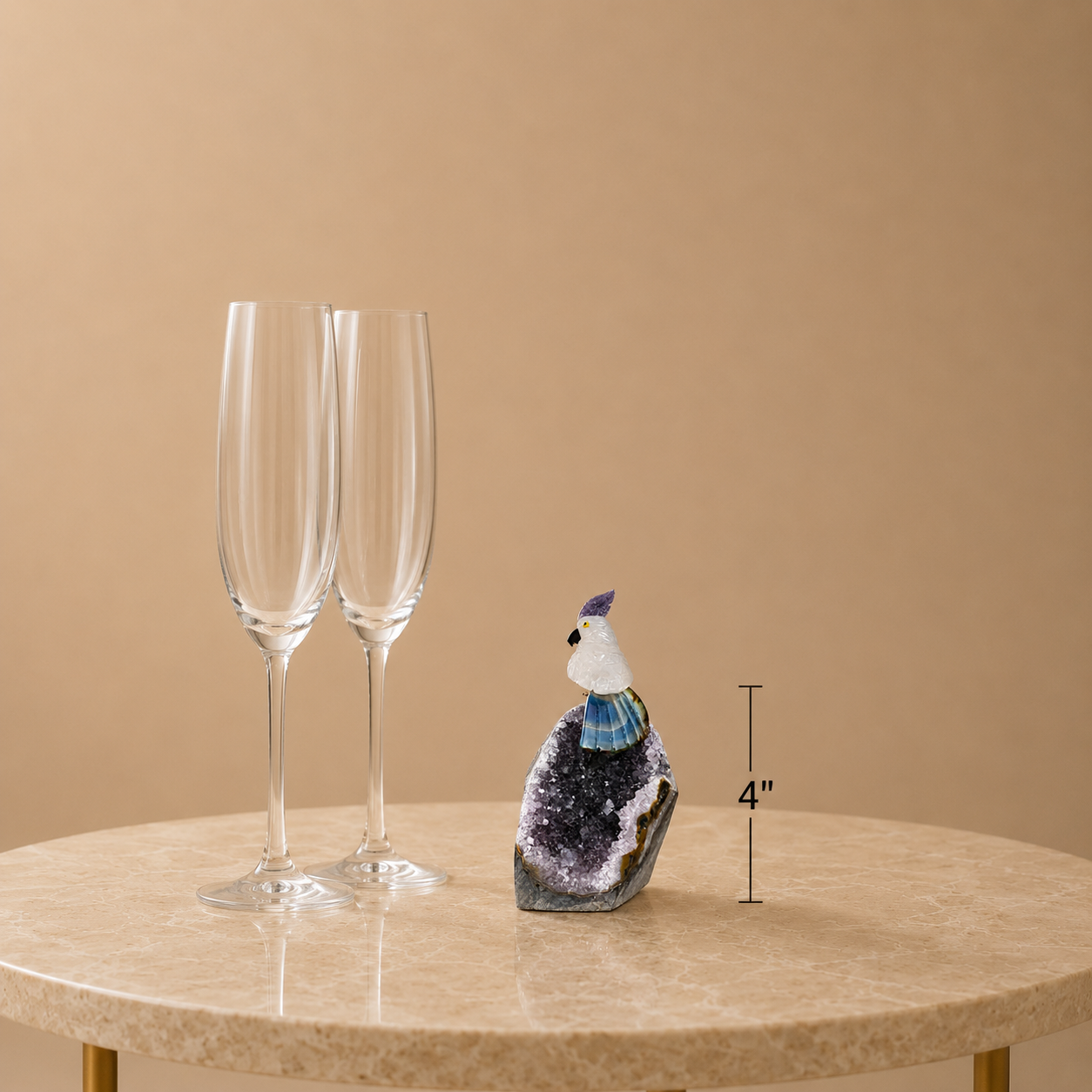 Gemstone Bird Figure
