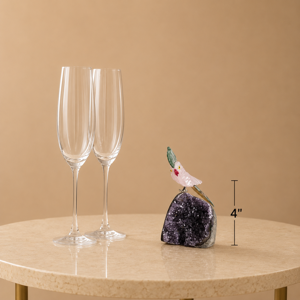 Gemstone Bird Sculpture