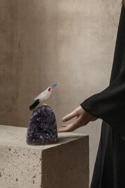 Semi-Precious Gemstone Bird Figure
