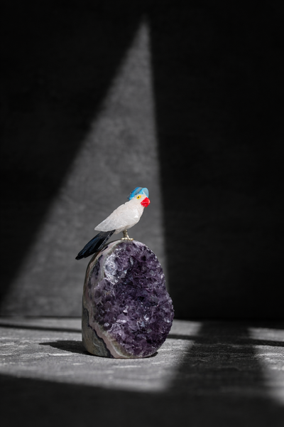 Semi-Precious Gemstone Bird Figure