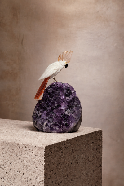 Natural Gemstone Bird sculpture