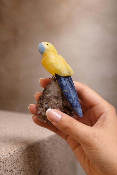 Semi-Precious Gemstone Bird Sculpture