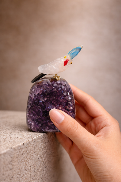 Semi-Precious Gemstone Bird Figure