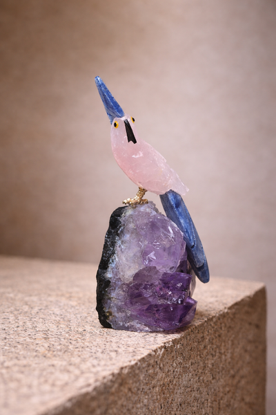 Natural Gemstone Bird Statement Décor