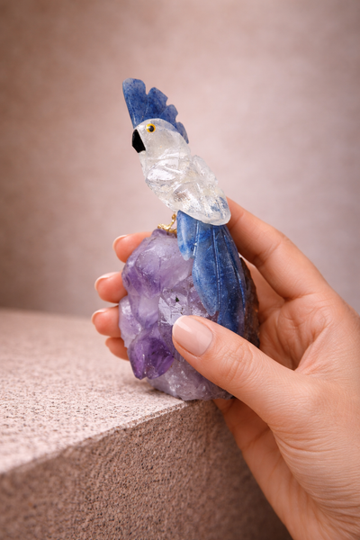 Real Gemstone Bird Décor