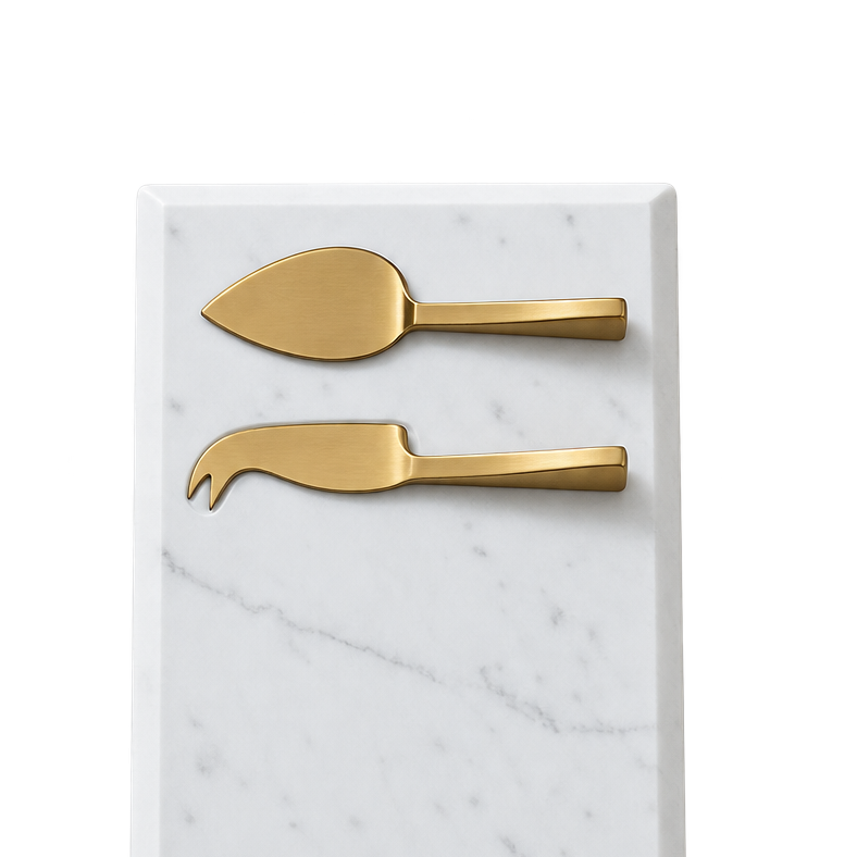 MARBLE CHEESE BOARD WITH KNIFE SET