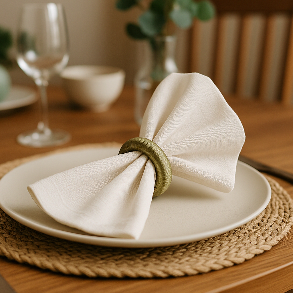 Sage Green Yarn Napkin Ring